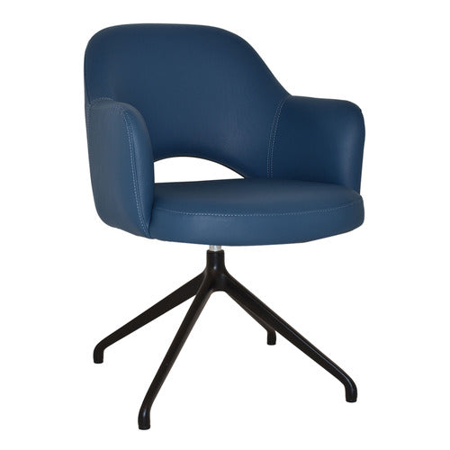 BRIGHT SIDE FURNITURE LEX VINYL TRESTLE ARMCHAIRS (SET OF 2)