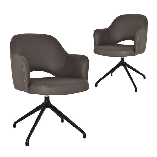 BRIGHT SIDE FURNITURE LEX VINYL TRESTLE ARMCHAIRS (SET OF 2)