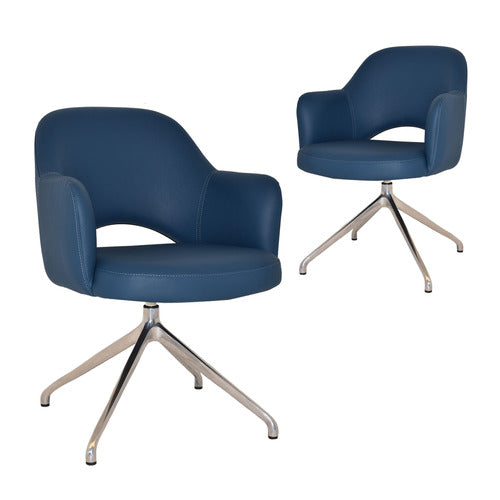 BRIGHT SIDE FURNITURE LEX VINYL TRESTLE ARMCHAIRS (SET OF 2)