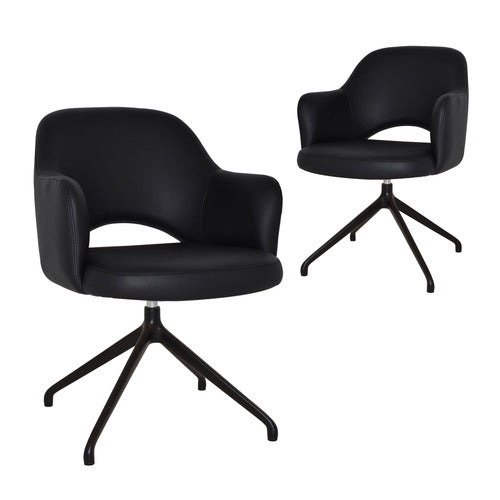 BRIGHT SIDE FURNITURE LEX VINYL TRESTLE ARMCHAIRS (SET OF 2)