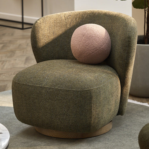 LIBBY UPHOLSTERED SWIVEL ACCENT CHAIR