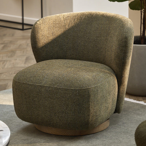 LIBBY UPHOLSTERED SWIVEL ACCENT CHAIR