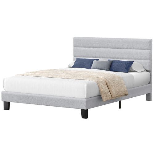 HOXTON ROOM LIGHT GREY PRESTON BOUCLE BED FRAME