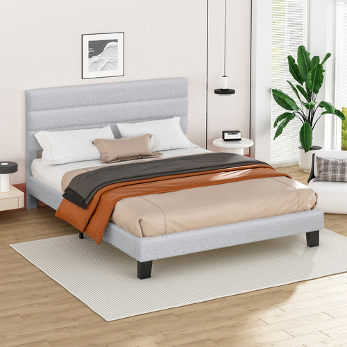 HOXTON ROOM LIGHT GREY PRESTON BOUCLE BED FRAME