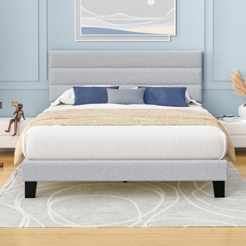 HOXTON ROOM LIGHT GREY PRESTON BOUCLE BED FRAME