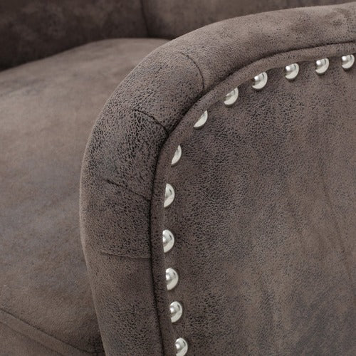 FURNITURE MARKET LIGHT BROWN HIGH BACK FABRIC ARMCHAIR