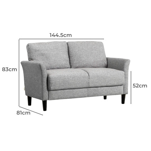STUDIO HOME LIGHT GREY 2 SEATER CLASSIC SOFA