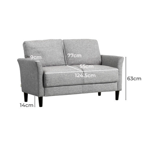 STUDIO HOME LIGHT GREY 2 SEATER CLASSIC SOFA