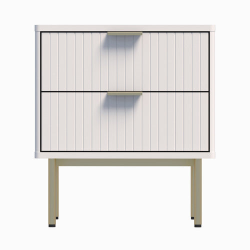 CAPE FURNITURE LILAH 2 DRAWER RIBBED BEDSIDE TABLE