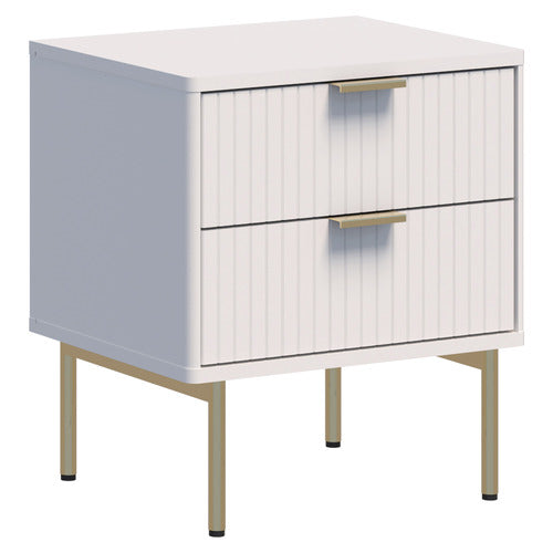 CAPE FURNITURE LILAH 2 DRAWER RIBBED BEDSIDE TABLE