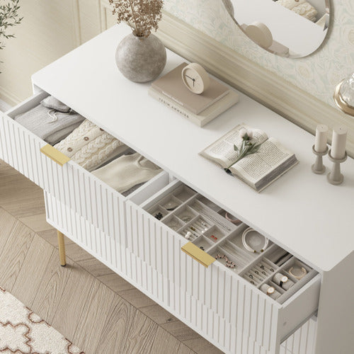 CAPE FURNITURE LILAH 6 DRAWER RIBBED DRESSER