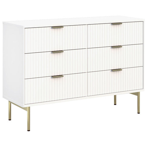 CAPE FURNITURE LILAH 6 DRAWER RIBBED DRESSER