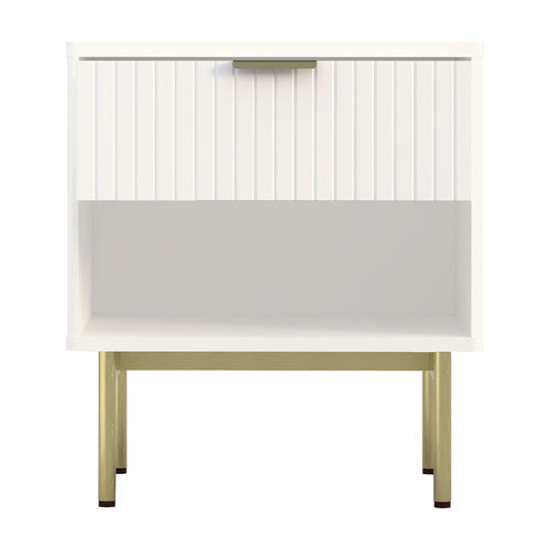 CAPE FURNITURE LILAH 1 DRAWER RIBBED BEDSIDE TABLE