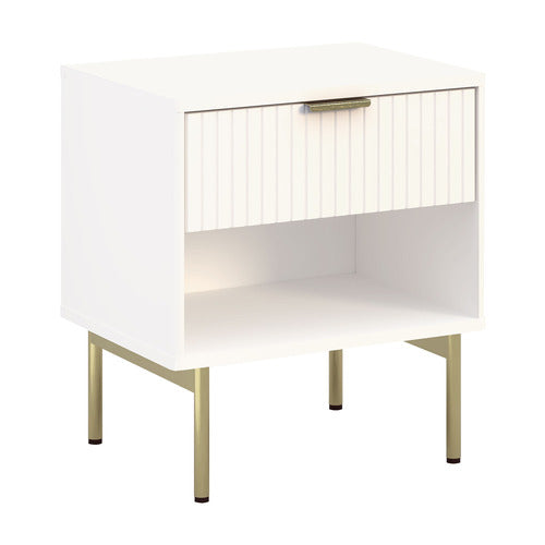 CAPE FURNITURE LILAH 1 DRAWER RIBBED BEDSIDE TABLE