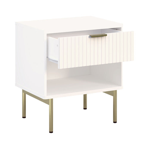 CAPE FURNITURE LILAH 1 DRAWER RIBBED BEDSIDE TABLE