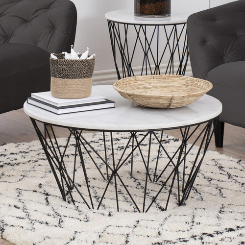 INNOVA STUDIO LILLIE MARBLE COFFEE TABLE