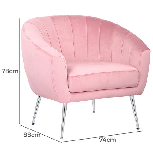 SOUTHERN STYLERS LINOS VELVET ARMCHAIR