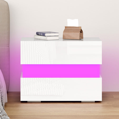 HOXTON ROOM LINUS 2 DRAWER BEDSIDE TABLE WITH LED LIGHT