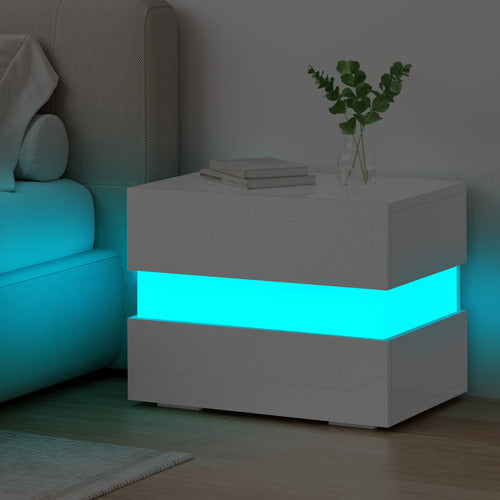 HOXTON ROOM LINUS 2 DRAWER BEDSIDE TABLE WITH LED LIGHT