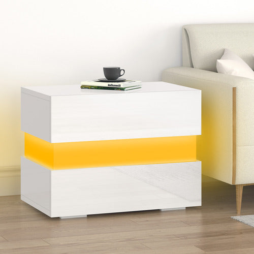 HOXTON ROOM LINUS 2 DRAWER BEDSIDE TABLE WITH LED LIGHT