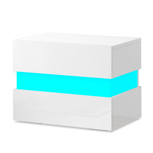 HOXTON ROOM LINUS 2 DRAWER BEDSIDE TABLE WITH LED LIGHT
