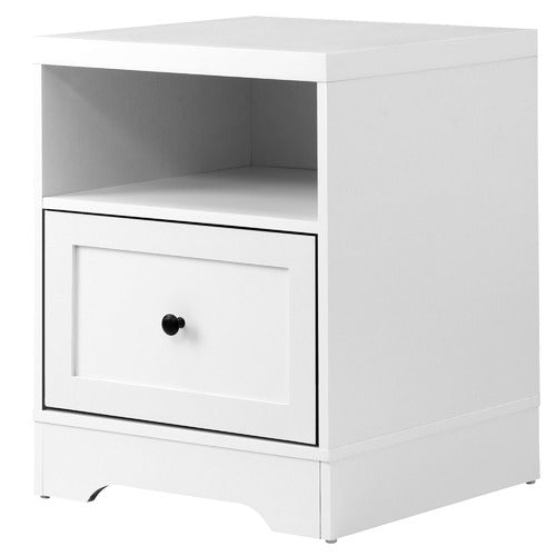 LIVING FUSION WHITE AURORA 1 DRAWER BEDSIDE TABLE