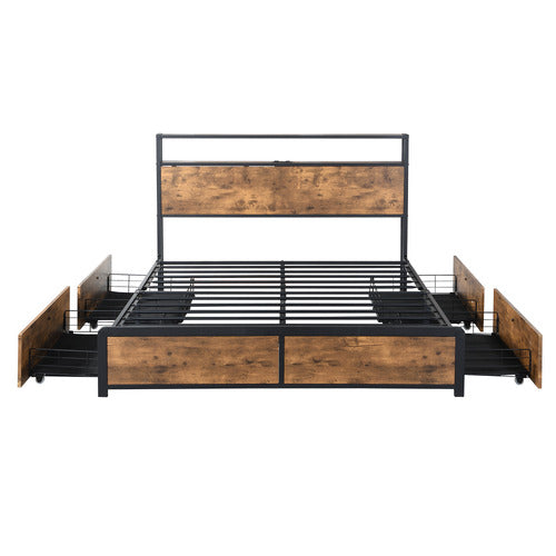 OAKLEIGH HOME LOUISE BED WITH LED & CHARGING STATION