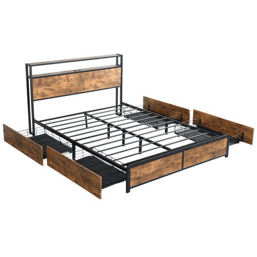 OAKLEIGH HOME LOUISE BED WITH LED & CHARGING STATION