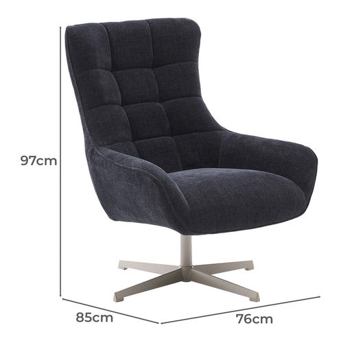 LINEA FURNITURE LOWELL CHENILLE SWIVEL ARMCHAIR