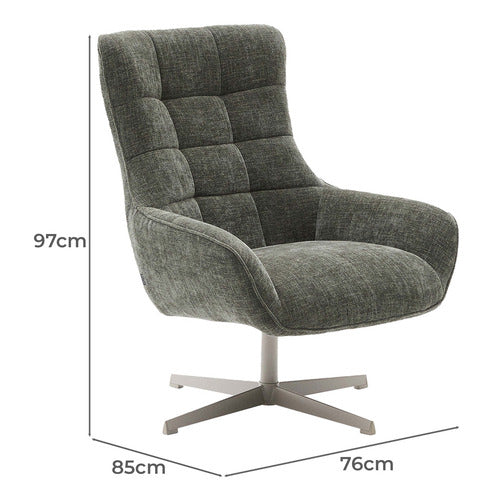 LINEA FURNITURE LOWELL CHENILLE SWIVEL ARMCHAIR