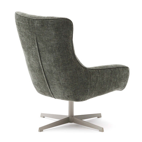 LINEA FURNITURE LOWELL CHENILLE SWIVEL ARMCHAIR