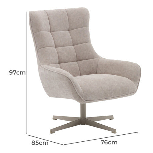 LINEA FURNITURE LOWELL CHENILLE SWIVEL ARMCHAIR