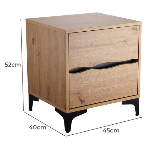EXPERT HOMEWARES LUCA 2 DRAWER BEDSIDE TABLE