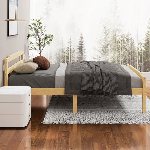 HOXTON ROOM LYNA PINE WOOD PLATFORM BED WITH DRAWERS