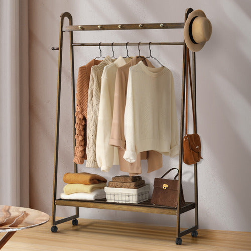 LIVING FUSION LYNNE BAMBOO CLOTHING RACK