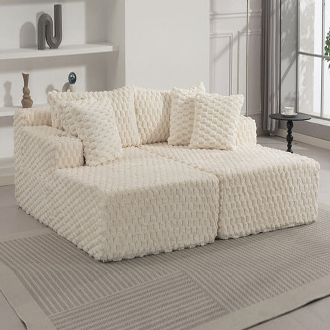 MACERATA 2 SEAT CHAISE SOFA CREAM