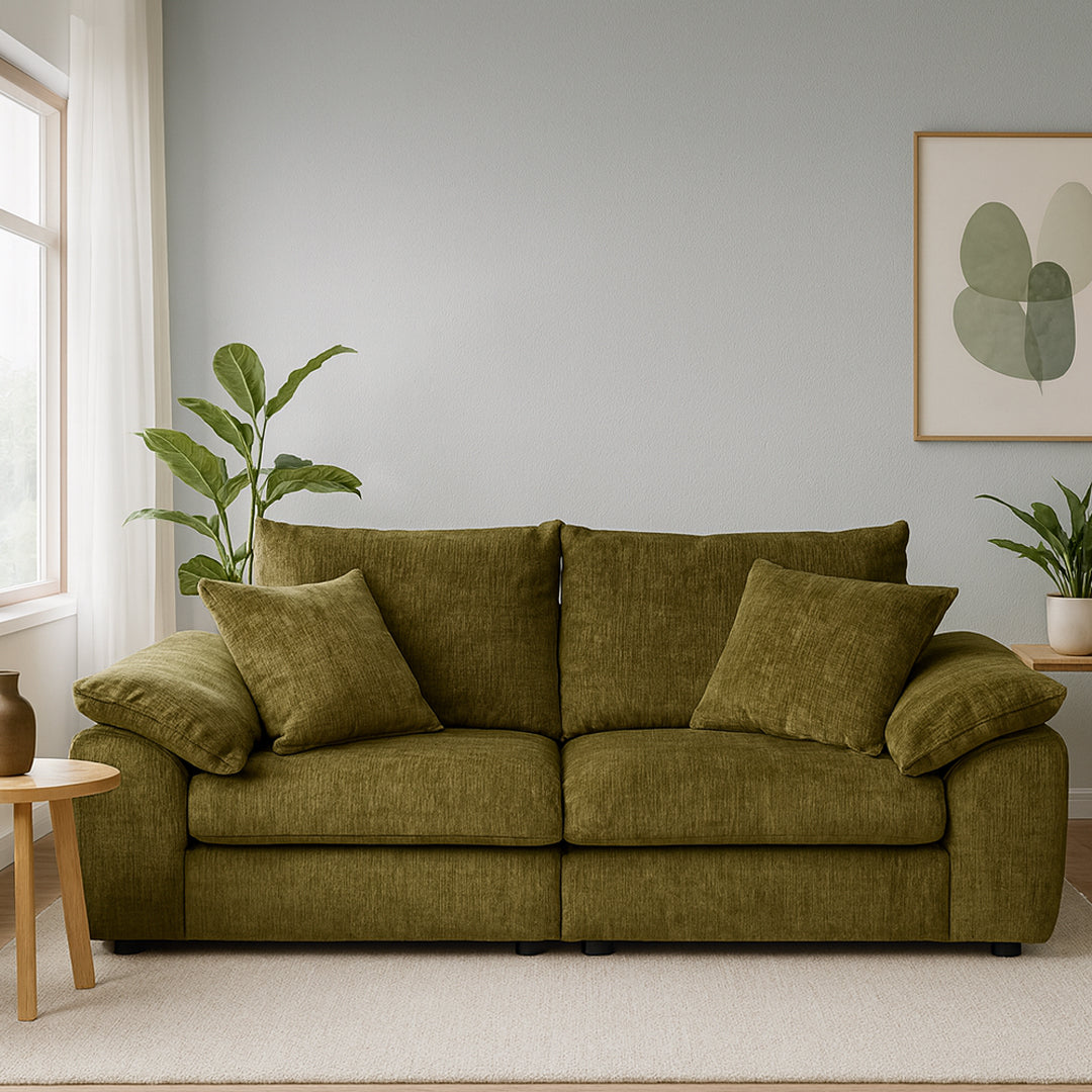 MARLENE FABRIC 2 SEATER SOFA GREEN