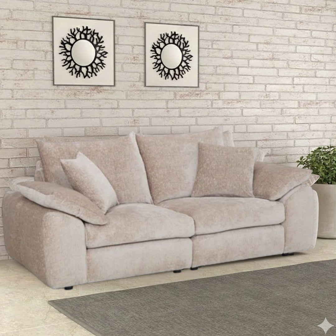 MARLENE FABRIC 2 SEATER SOFA TAUPE