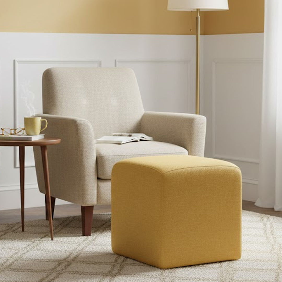 MCMILLAN OTTOMAN MUSTARD