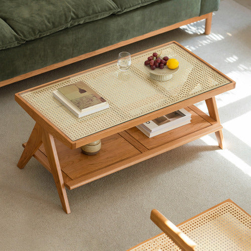 MODERN COLLECTIVE HAISLEY CHERRY WOOD COFFEE TABLE