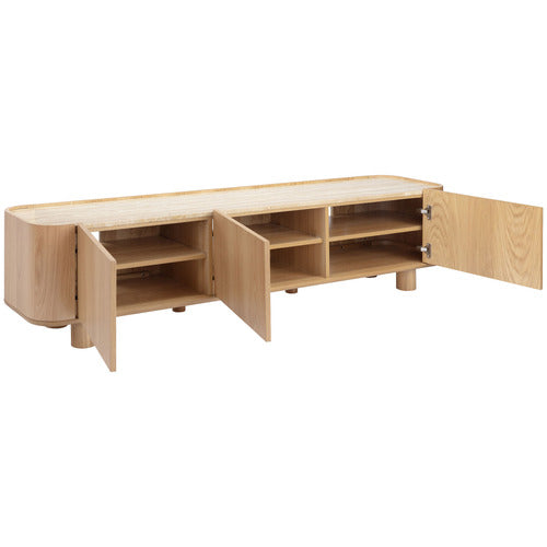 180CM PREMIUM MAGNUS TRAVERTINE STONE-TOP TV UNIT