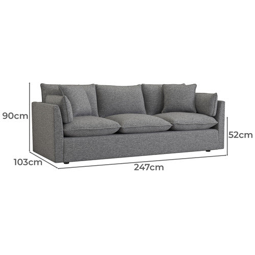 MALIBU 3 SEATER UPHOLSTERED SOFA