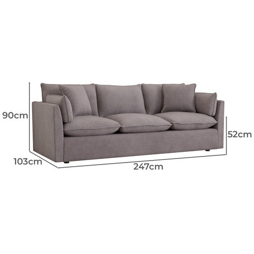 MALIBU 3 SEATER UPHOLSTERED SOFA