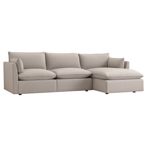 MALIBU 3 SEATER UPHOLSTERED SOFA WITH CHAISE