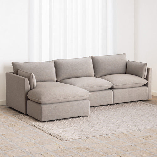 MALIBU 3 SEATER UPHOLSTERED SOFA WITH CHAISE