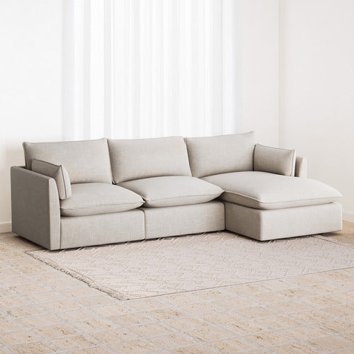 MALIBU 3 SEATER UPHOLSTERED SOFA WITH CHAISE
