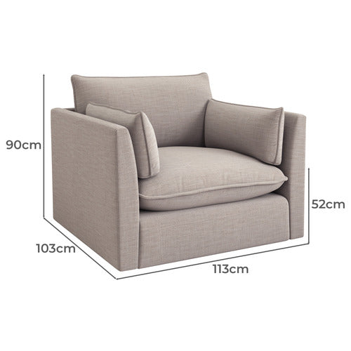 MALIBU UPHOLSTERED SWIVEL ARMCHAIR