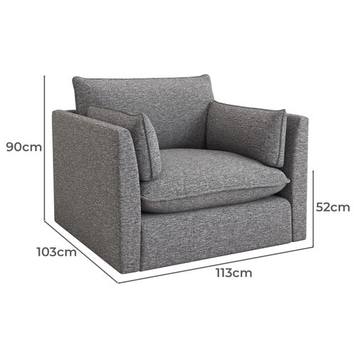 MALIBU UPHOLSTERED SWIVEL ARMCHAIR