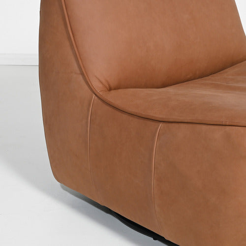 BROOKLYN AND BELLA MARTINA LEATHER SWIVEL ACCENT CHAIR