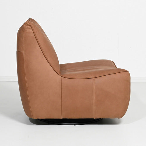 BROOKLYN AND BELLA MARTINA LEATHER SWIVEL ACCENT CHAIR